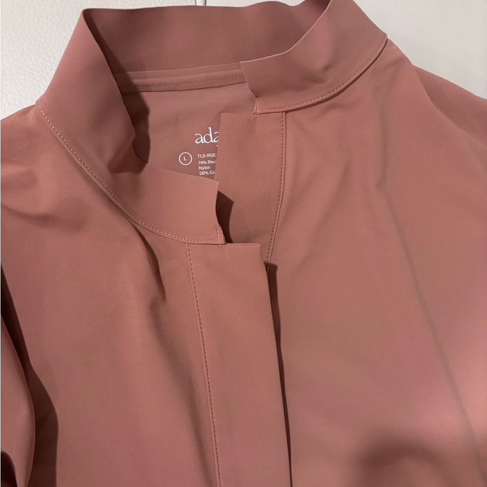 NWOT ADAY Something Borrowed Technical Button Down - Dusty Rose - Large - Picture 8 of 14